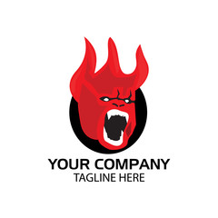 Angry gorilla logo, flat design. Gorilla silhouette. Vector Illustration on white background