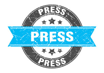 press round stamp with turquoise ribbon. press