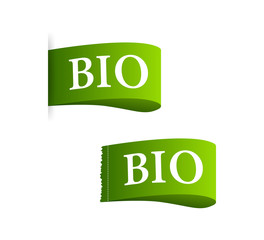 Set Bio label on white background. Vector stock illustration.