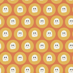 Tiny ghost sticker geaometric seamless vector pattern.