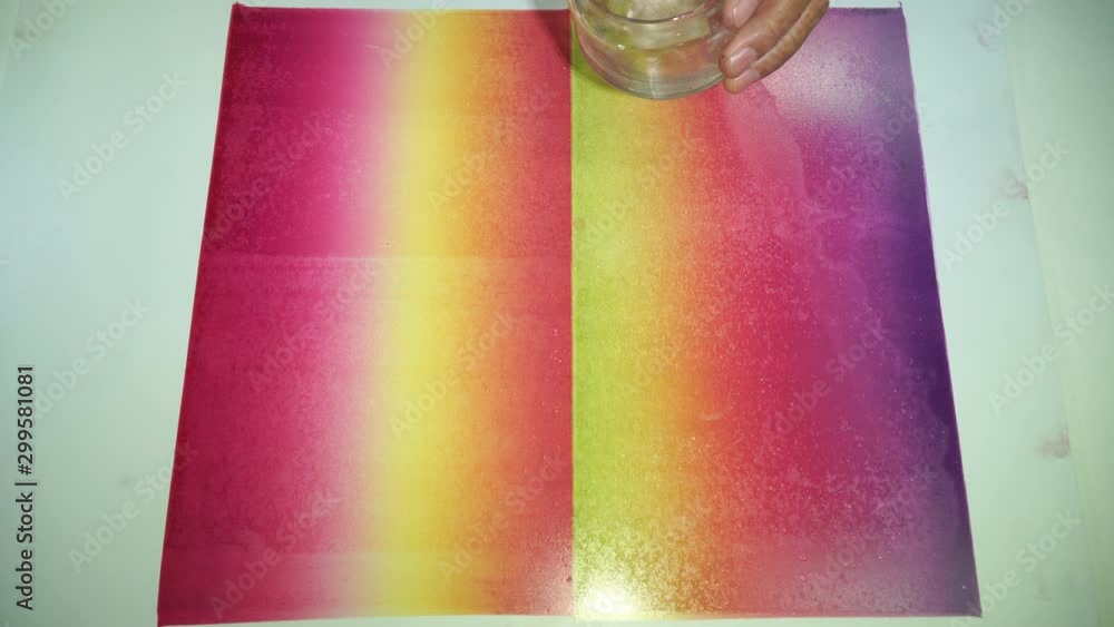 Poster use the oil to put on the mold to create a pattern against the background before continuing to print
