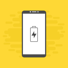 simple flat battery smartphone icons. Vector symbols and design elements.