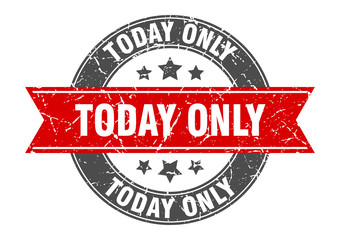 today only round stamp with red ribbon. today only