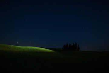Cipressi in Val d'Orcia - notturna