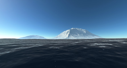 Fototapeta na wymiar Iceberg extremely detailed and realistic high resolution 3d illustration