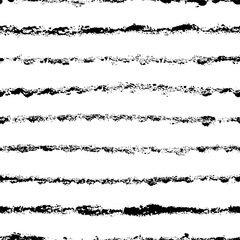 Horizontal brush strokes lines vector seamless pattern. Artistic coal pencil drawing decorative texture.