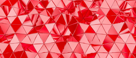 background with triangular polygons in red color.