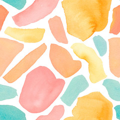 Italian terrazzo watercolor seamless pattern. Scattered multicolor stones decorative texture.