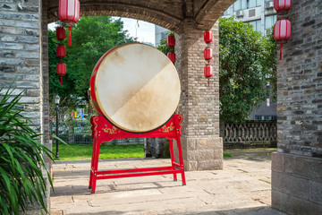 Red chinese drum