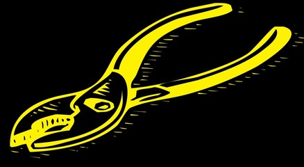 yellow nippers on a black background