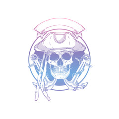 Hand drawn sketch pirate skull