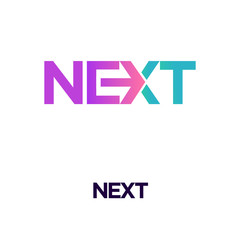Next word with arrow Letter Logo design Template
