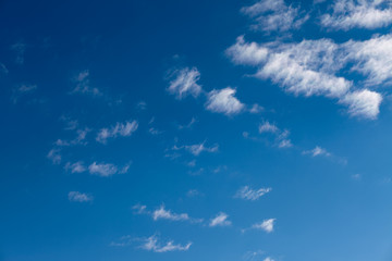 Fototapeta na wymiar White fluffy clouds in the blue sky