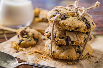 chocolate chip cookies and cup of coffee