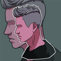 Hair Style Men Stock Illustrations
