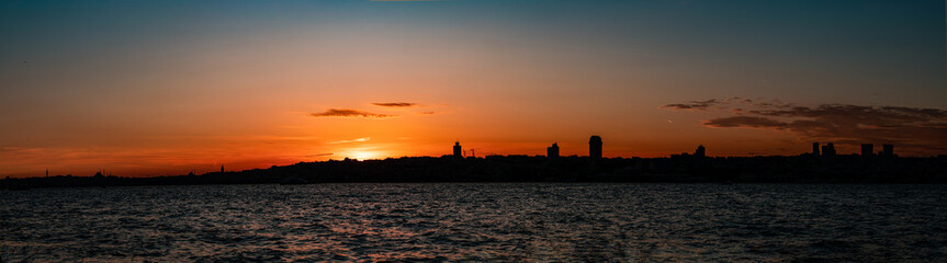 sunset over the city