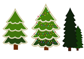 set of christmas trees