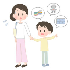 おもちゃを欲しがる男の子