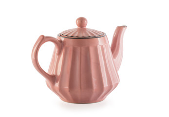 ceramic teapot on white background