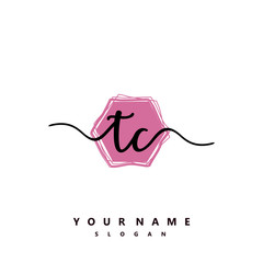 TC Initial handwriting logo vector