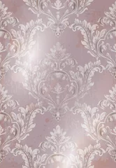 Foto op Plexiglas Rococo texture pattern Vector. Floral ornament decoration. Victorian engraved retro design. Red color. Vertical. Vintage grunge fabric decors. Luxury fabrics © castecodesign