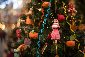 Naklejka premium chinese lanterns in temple