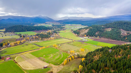 View of the valley that Trout Lake, WA resides in the fall