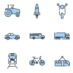 Transportation set icon template color editable. Transportation pack symbol vector sign isolated on white background illustration for graphic and web design.