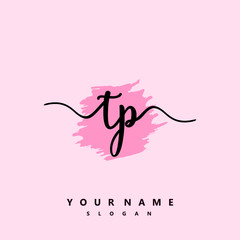 TP Initial handwriting logo vector