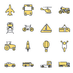 Transportation set icon template color editable. Transportation pack symbol vector sign isolated on white background illustration for graphic and web design.