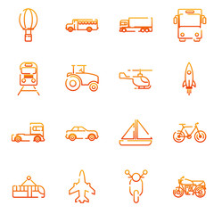 Transportation set icon template color editable. Transportation pack symbol vector sign isolated on white background illustration for graphic and web design.