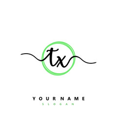 TX Initial handwriting logo vector