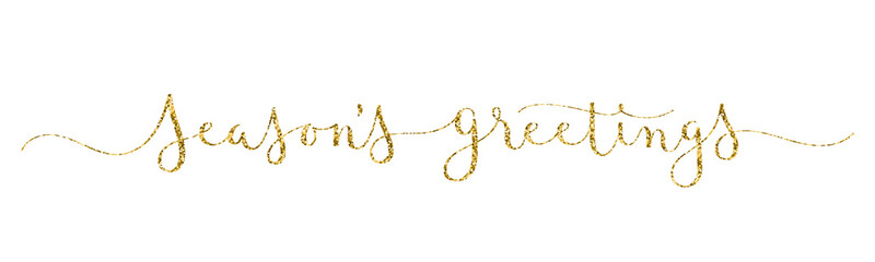 SEASON'S GREETINGS vector brush calligraphy banner with swashes © HowLettery Studio