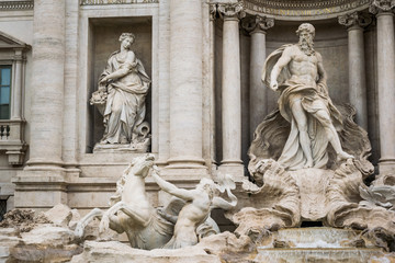 Detail of the Fontana di Trevi in ​​Rome