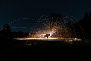 Steel wool Firework - Fun with fire and burning steel