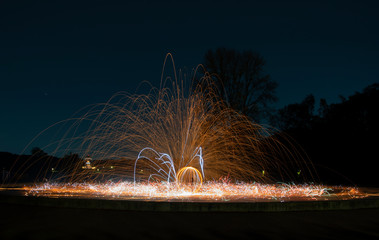 Steel wool Firework - Fun with fire and burning steel