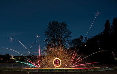 Steel wool Firework - Fun with fire and burning steel