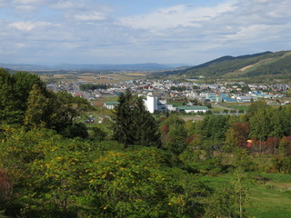 三笠山自然公園から見る和寒市街