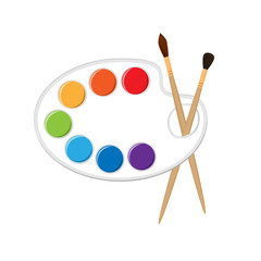 Palette and brushes