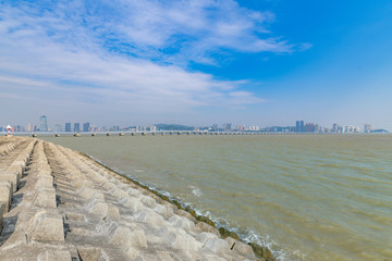 The coastal landscape of Zhuhai City, Guangdong Province, China