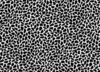 Hand drawn texture seamless pattern. Ñreative monochrome vector endless background painted by ink. Abstract doodle freehand stone shapes