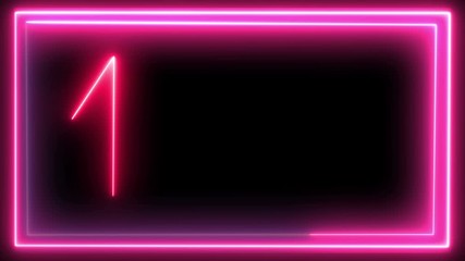 Neon inscription of blue and red flowers in a sale frame 11