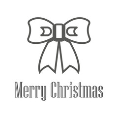 Merry christmas. Gift bow. Vector illustration.