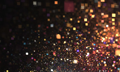 Obraz premium Abstract colorful square bokeh. Beautiful background for art projects, business, template, banners