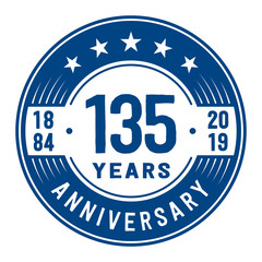 Celebration 135th anniversary logo design template. Vector and illustration.