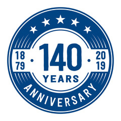 Celebration 140th anniversary logo design template. Vector and illustration.