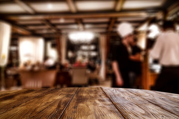 desk of free space and bar interior 