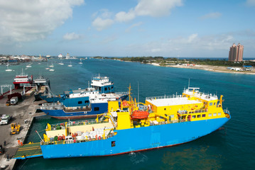 Cargo Ships in Nassau Harbour