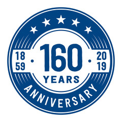 Celebration 160th anniversary logo design template. Vector and illustration.