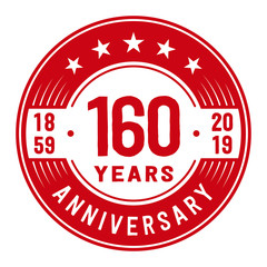 Celebration 160th anniversary logo design template. Vector and illustration.